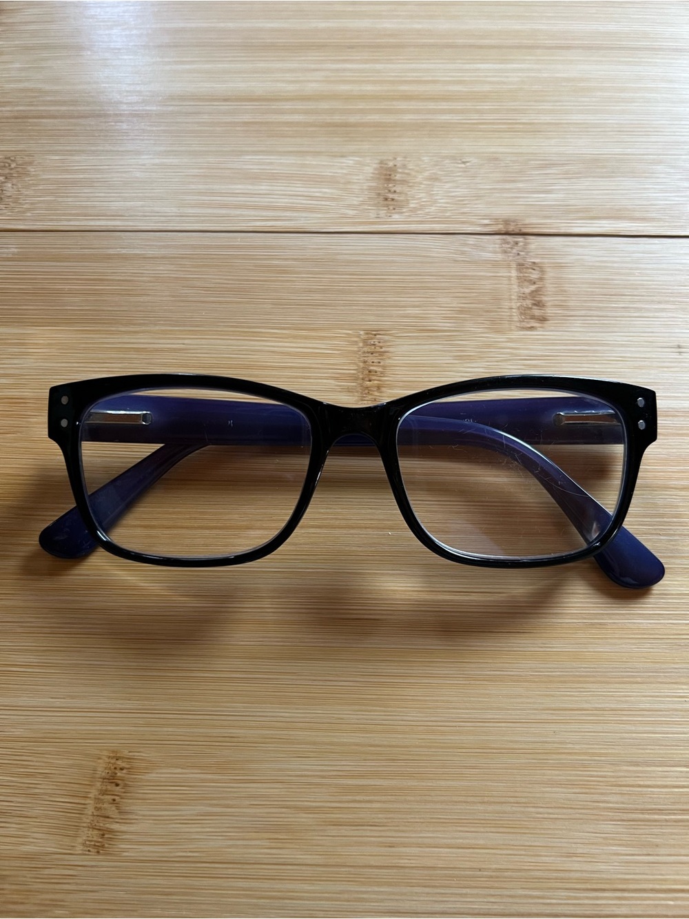 Black Indigo Rectangular Eyeglass Frames Classic Full Rim Glasses Minimalist
